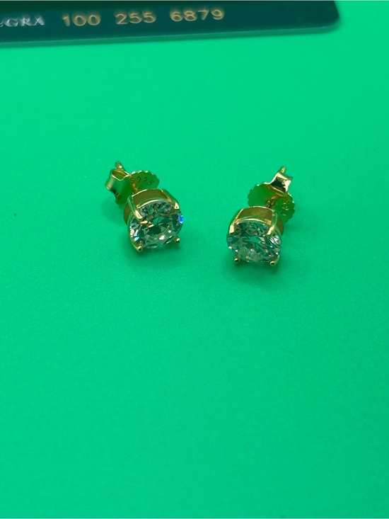 Moissanite Jewelry - Lab Grown Diamond Gold Earrings GRA Certified Passes Tester Womens Iced 6.5mm